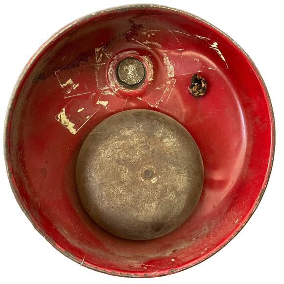 Vintage Tin Candlestick Telephone Toy Child Phone Wood Red Antique READ - Picture 8 of 14